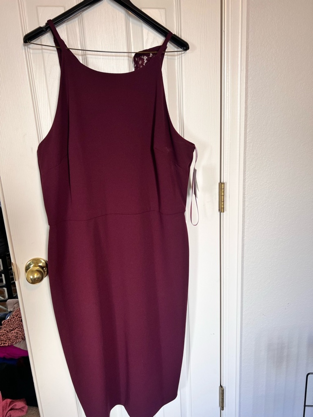 Taylor Dresses Sleeveless Midi Dress in Burgundy